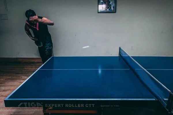 table tennis match intense
